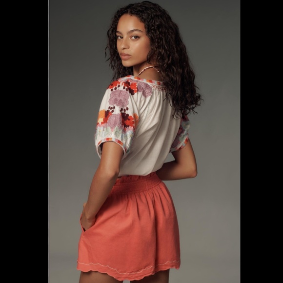 Anthropologie Linen Double Waistband Shorts - Picture 3 of 4